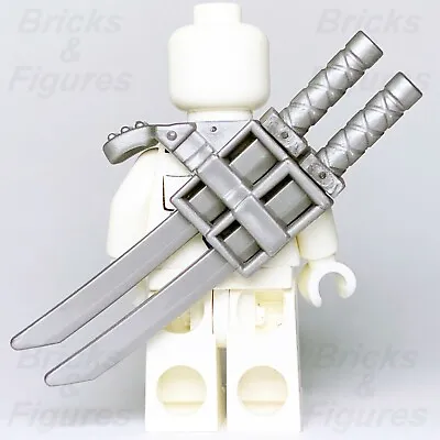 Ninjago LEGO® Silver Ninja Shoulder Pad Scabbard & 2 X Flat Silver Katana Swords • $9.99