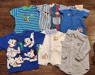 Vintage Disney Mickey 5 Pc Baby Boy Clothes One Piece Shirt • $80
