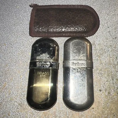 2- Vintage Cigarette Lighters Brass Marlboro With 1 Case • $7