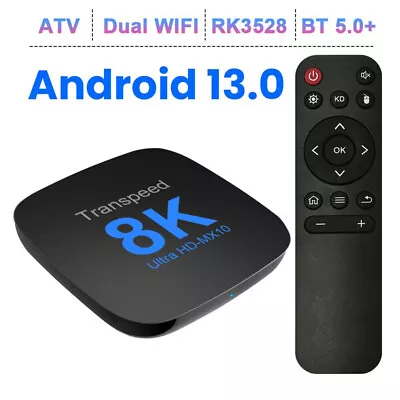 MX10 RK3528 Android 13 Smart TV Box 8K HD WIFI BT 5.0 Video Media Player UK • £22.50