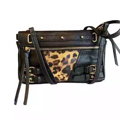 Joes Jeans Leopard Print Detail Crossbody Bag Buckle Accent • $50