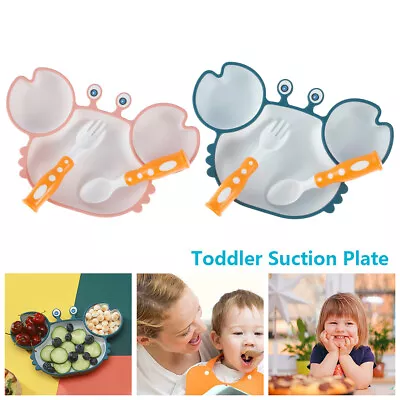 Silicone Suction Plate For Toddlers Self Feeding Plate Divided Dish And Biomz • £13.31