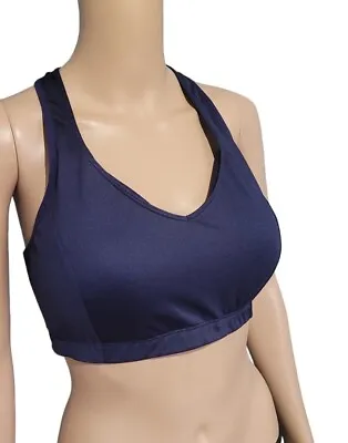 Moving Comfort Sports Bra XL Blue Teal Racerback Wirefree Padded Vented #300291 • $14.95