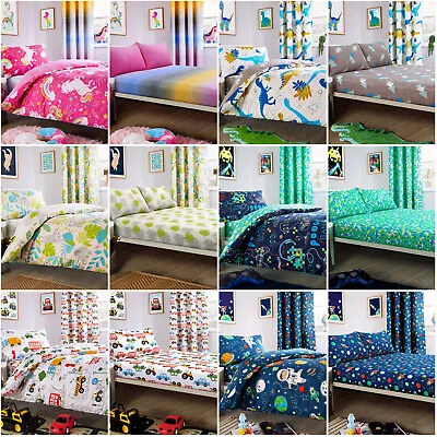 Kids Children Duvet Cover Bedding Set Boys Girls Fitted Bed Sheet Or Curtains LW • £13.99