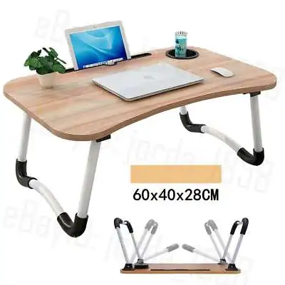 Laptop Stand Table Foldable Desk Computer Study Bed Adjustable Portable Cup Slot • $15.85