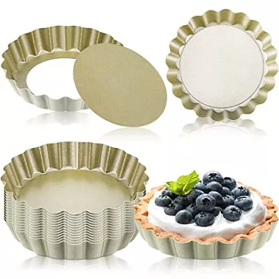 16 Pieces Mini Tart Pans With Removable Bottom Nonstick Quiche Pan Mini Pie P... • $32.54