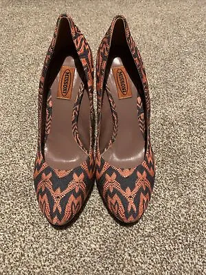 £75 • Buy Missoni Brown Knit Heel Shoes UK6 EU39 Worn Once