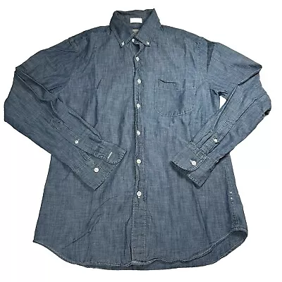 J.Crew Chambray Organic Cotton Shirt Men’s S Blue SLIM Fit Long Sleeve Button Up • $24.87