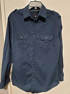 J Ferrar Men's Button Shirt Size M Blue Long Sleeve Modern Fit • $4