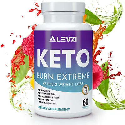 KETO BURN EXTREME UP 5X MORE WEIGHT LOSS STRONGEST LEGAL FAT BURNER *60capsules* • £14.99