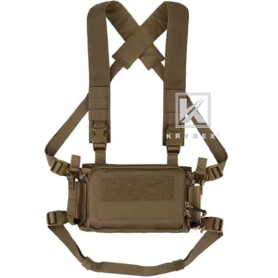 KRYDEX Tactical D3CR Chest Rig 5.56 7.62 Rifle Pistol Mag Pouch Placard Coyote • $54.95