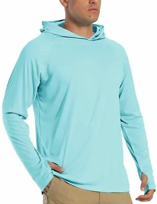 UPF50+ Men's Long Sleeve Sun Skin Protection T-Shirts Outdoor Fishing Hoodies US • $18.98