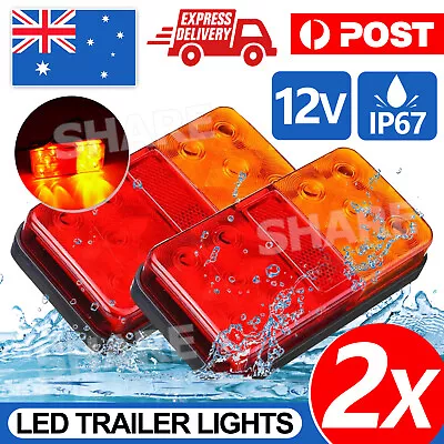 $13.85 • Buy 2x LED TRAILER LIGHTS TAIL LAMP STOP INDICATOR 12V VOLT 4WD 4X4 CAMPER UTE