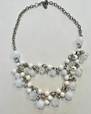 $2.50 • Buy Beautiful White & Clear BUBBLE Bead Necklace/Choker~16 ~Estate Find!