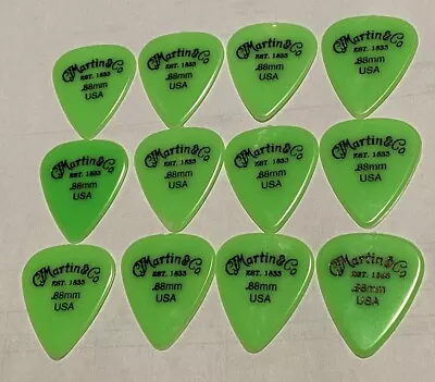 Vintage Guitar Picks - 1980’s Martin & Co. Nylon  Picks - 88mm Lot Of 12 -Green • $34.99