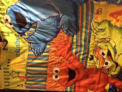 Sesame Street Elmo Big Bird 3 Pc Toddler Bed Blanket Flat & Fitted Sheet • $26.99
