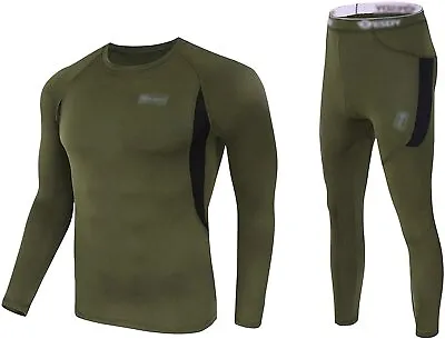 Thermal Underwear Set Winter Hunting Gear Sport Long Johns Base Layer Bottom Top • $38.10