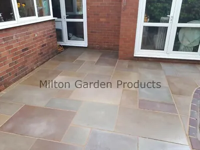 Raj Green Smooth Sawn Honed 1m2 Mixed Size Indian Stone Patio *READ DESCRIPTION* • £33.99