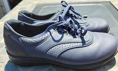 SAS Walk Easy Be Happy Walking Shoes Indigo Blue Suede Leather  Womens Size 12M • $39.97