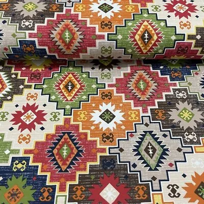 £7.49 • Buy Traditional Aztec Ethnic Kilim Tapestry Oriental Furnishing Upholstery Fabric