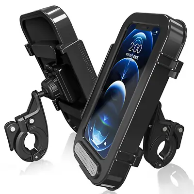 360° Waterproof Handlebar Cell Phone GPS Mount Holder Case Bag For Motorcycle • $21.39