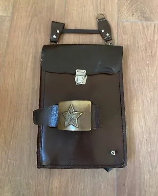 Army Set - Soviet Belt + Military Officer Leather Map Bag Case Tablet • $50
