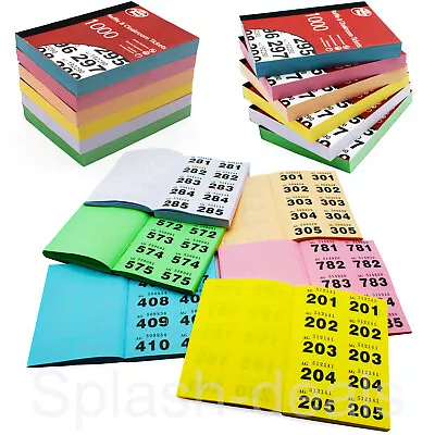 Pukka Raffle Cloakroom Tickets Bingo - 500 Or 1000 Draw Quality - Numbered Books • £3.89