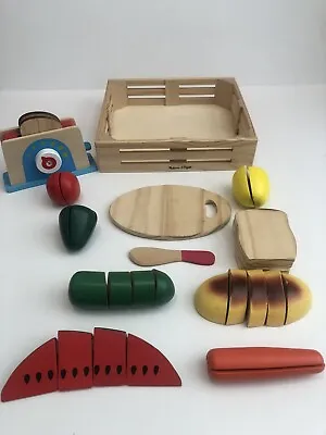 Melissa & Doug Cutting Food Wooden Play Toy Set & Toaster Lot • $9
