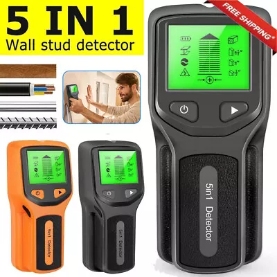 Stud Finder Wall Scanner 5 In 1 Electronic Stud Detector LCD Digital Scanner • £14.27