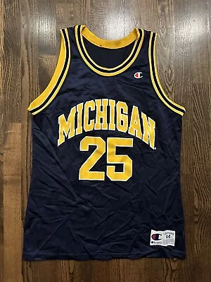 Vintage MICHIGAN WOLVERINES #25 Juwan Howard Fab Five Champion Jersey 44 Large L • $60