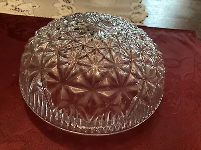 Vtg Clear Crystal? Ceiling Light Cover Shade No Base Pretty!! • $15