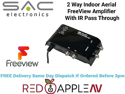 SAC 2 Way Indoor UHF/DAB IR Pass LTE Aerial Freeview Amplifier FREE Postage • £21.99