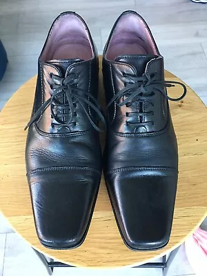 Italian Lavorazione Artigiana Mens Black Leather Dress Shoes Size: 6 (UK) EU40 • £19.99
