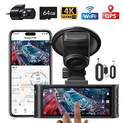 REDTIGER F7NT Dash Camera 4K Front And RearTouch Screen InchWith Hardwire Kit • $209.99