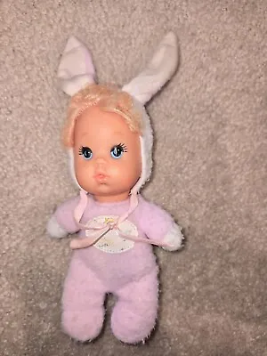 Vintage Mattel Bunny Beans Baby Doll Plush Toy Pink Bunny Bean Bag Nut Shell 10  • $10