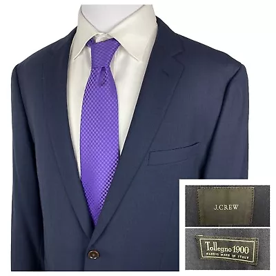 J Crew Ludlow Traveler Suit Jacket 46R Italian Tollegno 1900 Wool Navy Blazer • $89.99