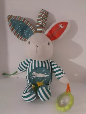 Bunny Rabbit Plush Lovey Goodnight Moon Baby Toy Rattle 13  Stuffed Animal Clip • $9.50