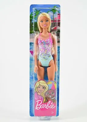 $11.45 • Buy Mattel Barbie 2019 Beach Pool Blonde W/ Floral Design Swimsuit #GHW37