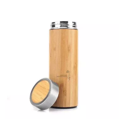 Nourished Natural Health Tea Bottle Bamboo Tumbler With Infuser • $9.99