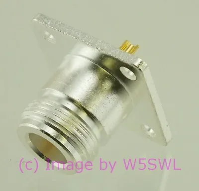 N Female Coax Connector Chassis Connector 4 Hole Panel Mount By W5SWL • $6.81