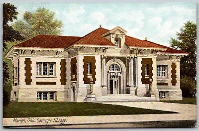 Marion Ohio C1910 Postcard Carnegie Library • $3.89