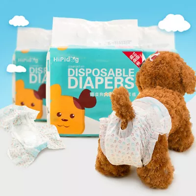 £7.55 • Buy Pet Disposable Dog Puppy Cat Diapers Pads Sanitary Pants Underwear Nappy Shorts/