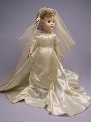 VTG 15  Unmarked Arranbee Bride Doll In Dress SLW HP • $48