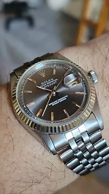 Vintage Rolex 1601 Gray Dial & Sapphire Glass Men's Automatic Watch 1975 • $3270