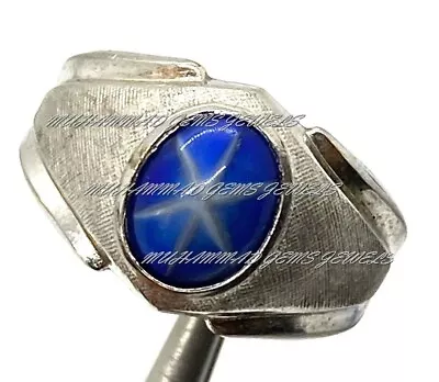 Mens Blue Star Sapphire Ring 925 Sterling Silver Lindy Star Sapphire Ring • $92.99