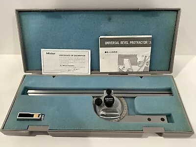 MITUTOYO Machinest Universal Bevel Protractor Set 187-906 Made In Japan 12” • $199.95