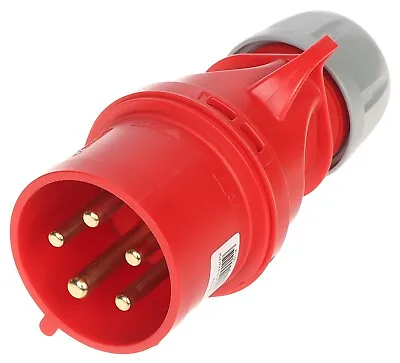 PCE 32A Red Plug - 3 Phase 5 Pin 415v IP44 - 025-6 Generator Event Mains Power • £10.15