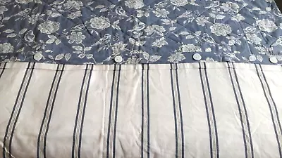 Blue/White Nautical Stripe/Floral Kingsize Duvet Cover & 2 Pillowcases By ILIV • £20