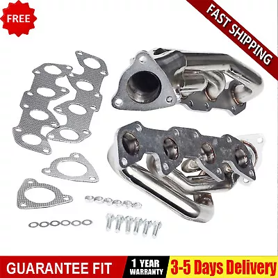 Pair Stainless Exhaust Header Kit Manifold For Toyota TUNDRA SEQUOIA 4.7L V8 4WD • $147.65