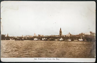 San Francisco From The Bay Printed Postcard Postmarked 1909 Made In San Fran. • $2.95